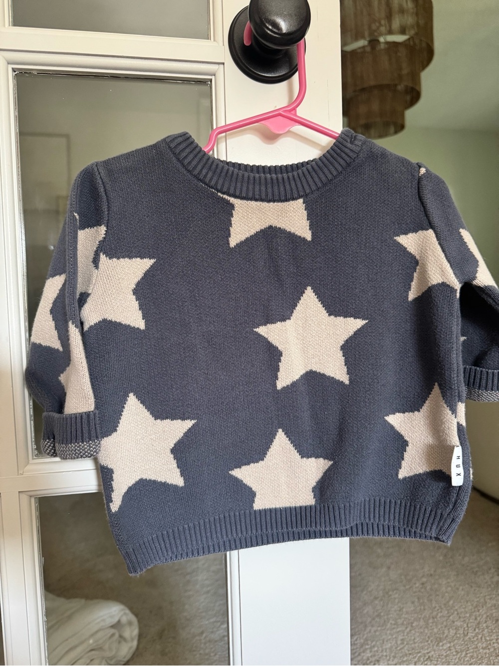 Huxbaby Navy Knit Sweater with Cream Stars